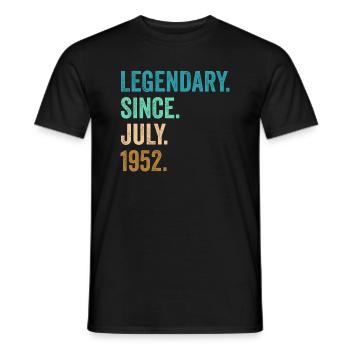Legendary Since July 1952 70. Geburtstag - Männer T-Shirt - Schwarz - Vorne - AI Model Male 178 light (178cm)