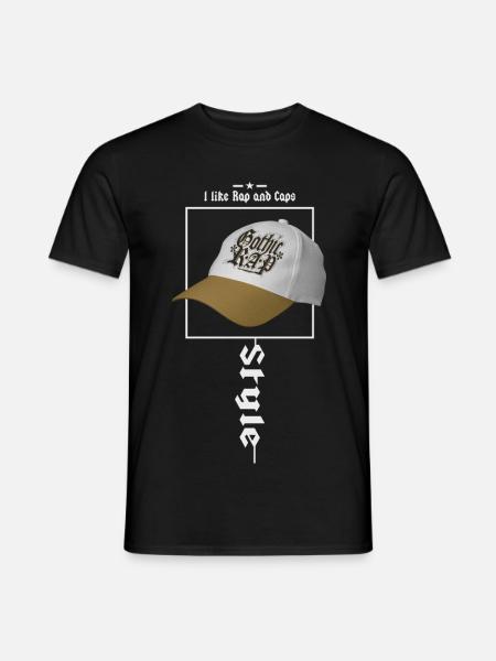 I like rap and caps - Men's T-Shirt - black