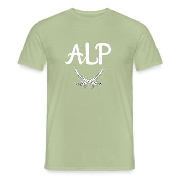 Alp Warrior Tribe Ottoman Stuff Two Sword Turkey - Men's T-Shirt - sage - Front - AI Model Male 178 light (178cm)