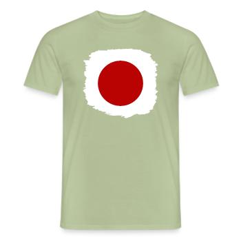 Japan Flag Used Look Nihon Japanese Flag - Men's T-Shirt - sage - Front - AI Model Male 178 light (178cm)