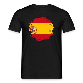 Spain Flag Vintage Spanish Flag Distressed Look - Men's T-Shirt - black - Front - AI Model Male 178 light (178cm)