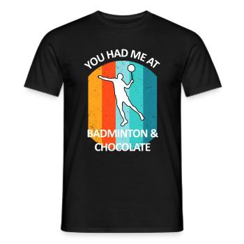 Badminton Badminton Badminton Player Chocolat - T-shirt homme - noir - Devant - AI Model Male 178 light (178cm)