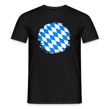 Bavaria Flag Used Look Bavarian Flag Vintage - Men's T-Shirt - black - Front - AI Model Male 178 light (178cm)