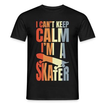 I Can't Keep Calm I'm A Skateboarder - Männer T-Shirt - Schwarz - Vorne - AI Model Male 178 light (178cm)