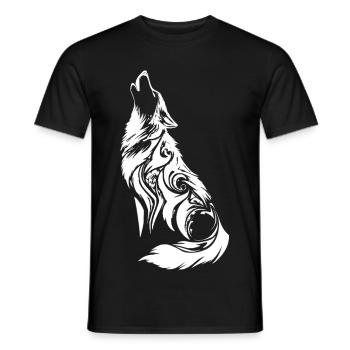 Tribal Wolf Nordic Tattoo - Men's T-Shirt - black - Front - AI Model Male 178 light (178cm)