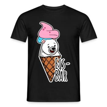 Eisbär in freier Wildbahn an der Eisdiele, LECKER! - Männer T-Shirt - Schwarz - Vorne - AI Model Male 178 light (178cm)
