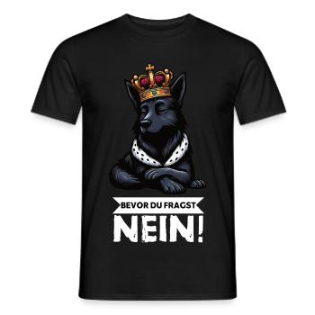 Avant de demander aux chiens de berger noir - T-shirt homme - noir - Devant - AI Model Male 178 light (178cm)