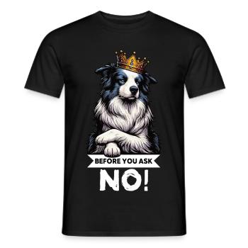 Avant que vous ne demandiez Border Collie Hütehund Collie - T-shirt homme - noir - Devant - AI Model Male 178 light (178cm)