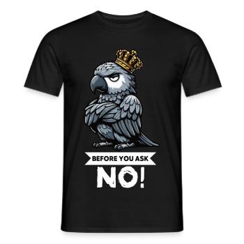 Before You Ask African Grey Parrot Parrot Parrot Holder - Men's T-Shirt - black - Front - AI Model Male 178 light (178cm)
