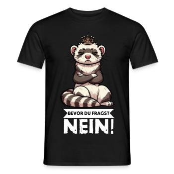 Bevor Du Fragst Nein Frettchen Frettchenbesitzer - Männer T-Shirt - Schwarz - Vorne - AI Model Male 178 light (178cm)