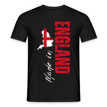 Fabriqué en Angleterre, né en Angleterre - T-shirt homme - noir - Devant - AI Model Male 178 light (178cm)