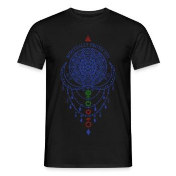Spiritualité Géométrie Sacrée Protégée Spirituellement - T-shirt homme - noir - Devant - AI Model Male 178 light (178cm)