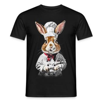 Chef Rabbit - Männer T-Shirt - Schwarz - Vorne - AI Model Male 178 light (178cm)