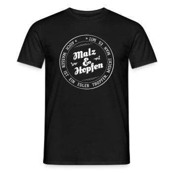 Wappen - Malz & Hopfen - Männer T-Shirt - Schwarz - Vorne - AI Model Male 178 light (178cm)