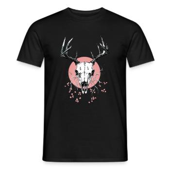 deer skull (pink) - Men's T-Shirt - black - Front - AI Model Male 178 light (178cm)