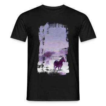 Pferde - Männer T-Shirt - Schwarz - Vorne - AI Model Male 178 light (178cm)