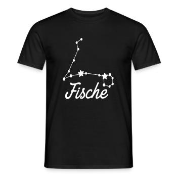 Sternzeichen Fische - Tierkreiszeichen - Männer T-Shirt - Schwarz - Vorne - AI Model Male 178 light (178cm)