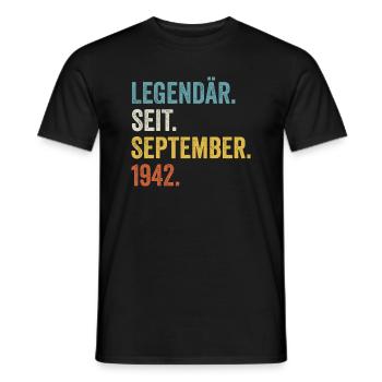 80 Jahre Legendär Seit September 1942 80. - Männer T-Shirt - Schwarz - Vorne - AI Model Male 178 light (178cm)