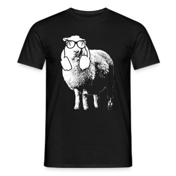 Schaaf Tierliebhaber Kopfhörer Sonnenbrille Naturf - Männer T-Shirt - Schwarz - Vorne - AI Model Male 178 light (178cm)