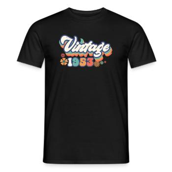1953 Anniversaire 70 ans Vintage - T-shirt homme - noir - Devant - AI Model Male 178 light (178cm)