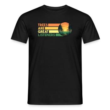 Trees Hold Mouth Funny Sayings Nature T-Shirt - Men's T-Shirt - black - Front - AI Model Male 178 light (178cm)