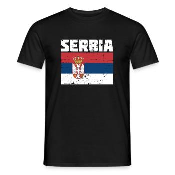 Serbie cadeau drapeau tshirt drapeau Serbie - T-shirt homme - noir - Devant - AI Model Male 178 light (178cm)