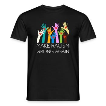 Make Racism Wrong Again Anti-Racism Gift - Men's T-Shirt - black - Front - AI Model Male 178 light (178cm)