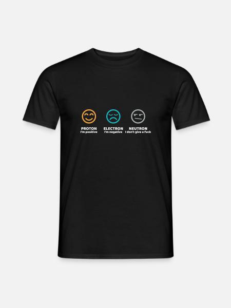 Regalo de ciencia de neutrones de electrones de protones - Camiseta hombre - negro