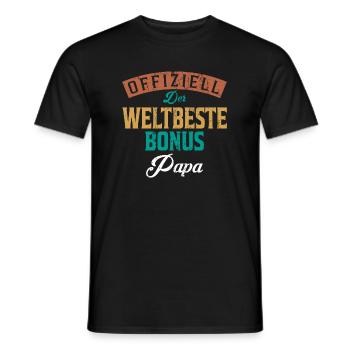Offiziell der Weltbeste Bonus Papa Geschenk - Männer T-Shirt - Schwarz - Vorne - AI Model Male 178 light (178cm)