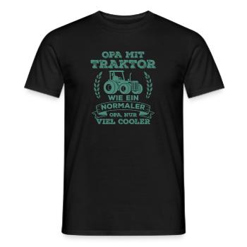 Opa mit Traktor Bauer Landwirt Geschenk - Männer T-Shirt - Schwarz - Vorne - AI Model Male 178 light (178cm)