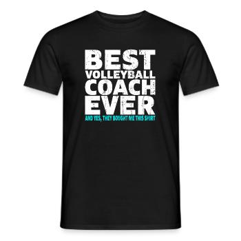 Best volleyball coach ever coach gift - Men's T-Shirt - black - Front - AI Model Male 178 light (178cm)