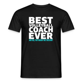 Best volleyball coach ever coach gift - Men's T-Shirt - black - Front - AI Model Male 178 light (178cm)