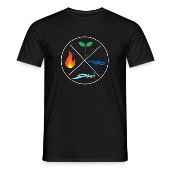 Quatre éléments de protection de l'environnement nature cadeau - T-shirt homme - noir - Devant - AI Model Male 178 light (178cm)
