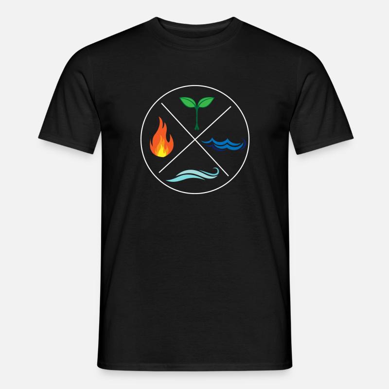 Vier Elemente Umweltschutz Natur Geschenk - Männer T-Shirt - Schwarz