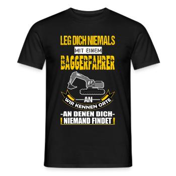 Baggerfahrer Geschenk Baggerführer Sprüche Fun - Männer T-Shirt - Schwarz - Vorne - AI Model Male 178 light (178cm)