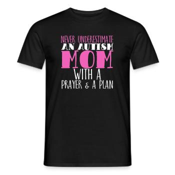 Never Underestimate à Autism Mom - T-shirt homme - noir - Devant - AI Model Male 178 light (178cm)