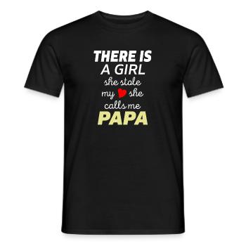 There is a girl she stole my she calls me papa - Men's T-Shirt - black - Front - AI Model Male 178 light (178cm)