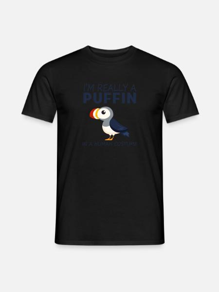 Ik ben echt een papegaaiduiker in een menselijk kostuum Lunde - Mænd T-shirt - sort