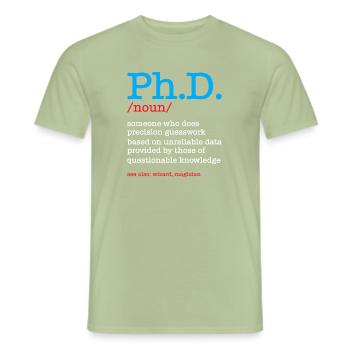 Phd Doctorate Degree Degré - T-shirt homme - vert sauge - Devant - AI Model Male 178 light (178cm)
