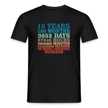 Ehemann Jubiläum 10 Jahre Paar Geschenk - Männer T-Shirt - Schwarz - Vorne - AI Model Male 178 light (178cm)