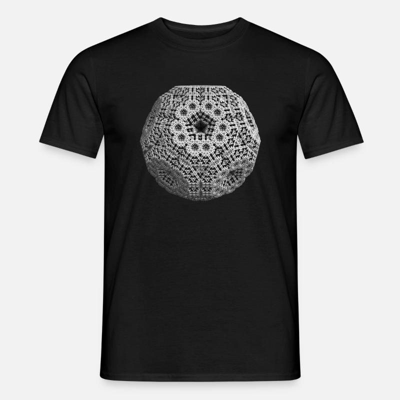Fraktal 3D Dodekaeder cool - Männer T-Shirt - Schwarz