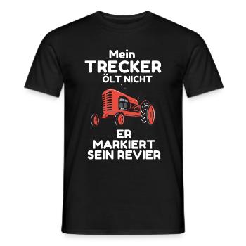 Mein Trecker ölt nicht er markiert sein Revier - Männer T-Shirt - Schwarz - Vorne - AI Model Male 178 light (178cm)