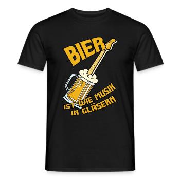 Bier ist wie Musik in Gläsern - Männer T-Shirt - Schwarz - Vorne - AI Model Male 178 light (178cm)