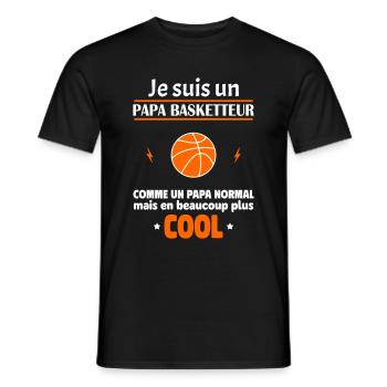 Je suis un papa basketteur, fête des pères, noël - T-shirt homme - noir - Devant - AI Model Male 178 light (178cm)