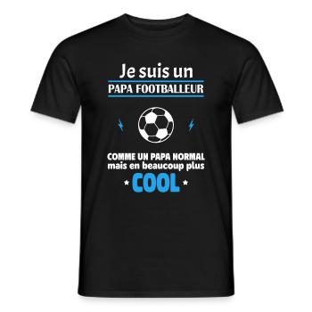 Je suis un papa footballeur, fête des pères, noël - T-shirt homme - noir - Devant - AI Model Male 178 light (178cm)