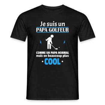 Je suis un papa golfeur, fête des pères, noël - T-shirt homme - noir - Devant - AI Model Male 178 light (178cm)