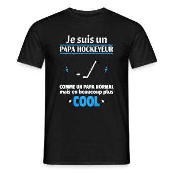 Je suis un papa hockeyeur, fête des pères, noël - T-shirt homme - noir - Devant - AI Model Male 178 light (178cm)