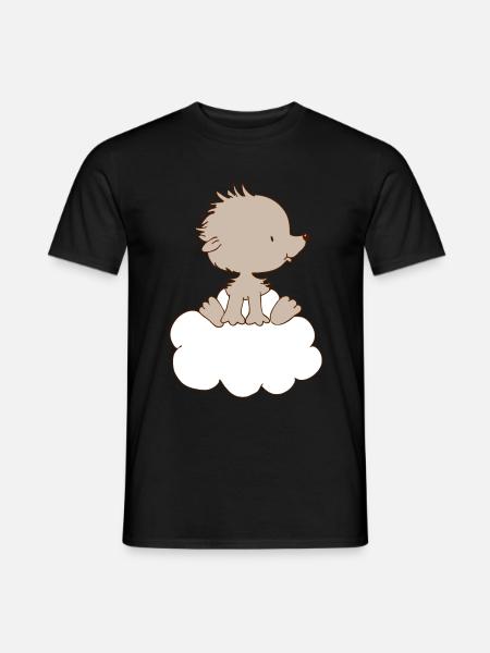 Baby Hedgehog on cloud - Men's T-Shirt - black