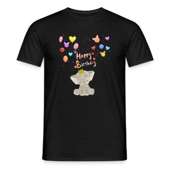 Baby Elephant Birthday Joyeux anniversaire - T-shirt homme - noir - Devant - AI Model Male 178 light (178cm)