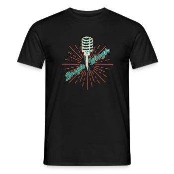 Boogie Woogie vintage microphone gift - Men's T-Shirt - black - Front - AI Model Male 178 light (178cm)